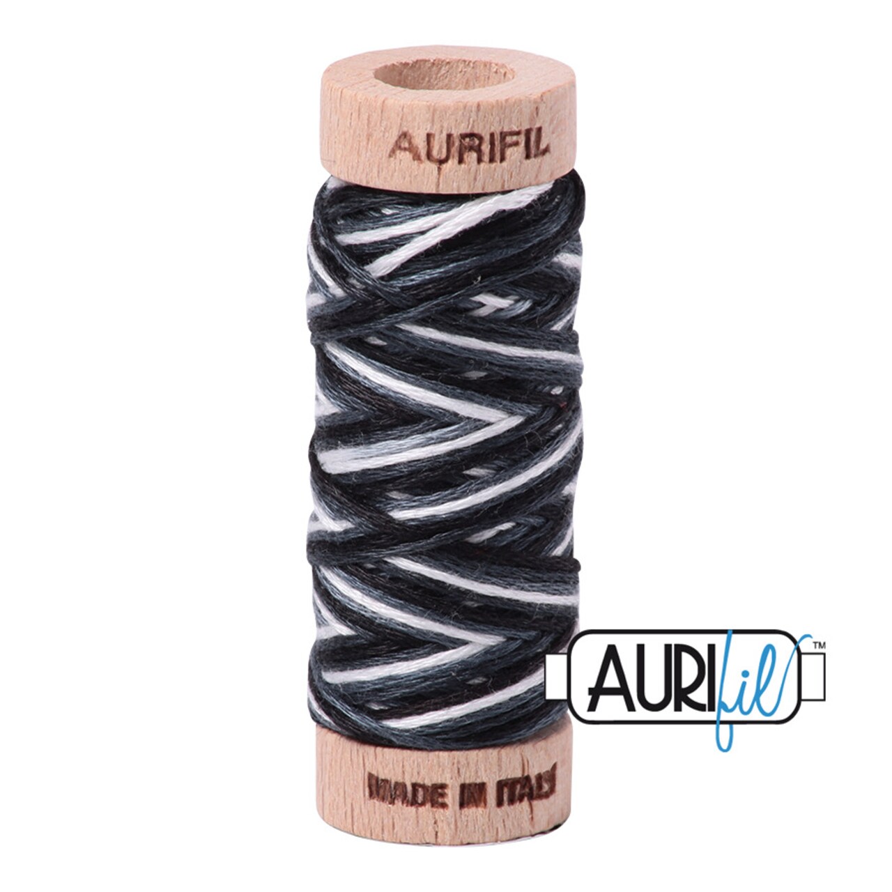 Graphite - Variegated (4665) | Aurifloss Small Spool (18M / 18Y) | Aurifil Thread